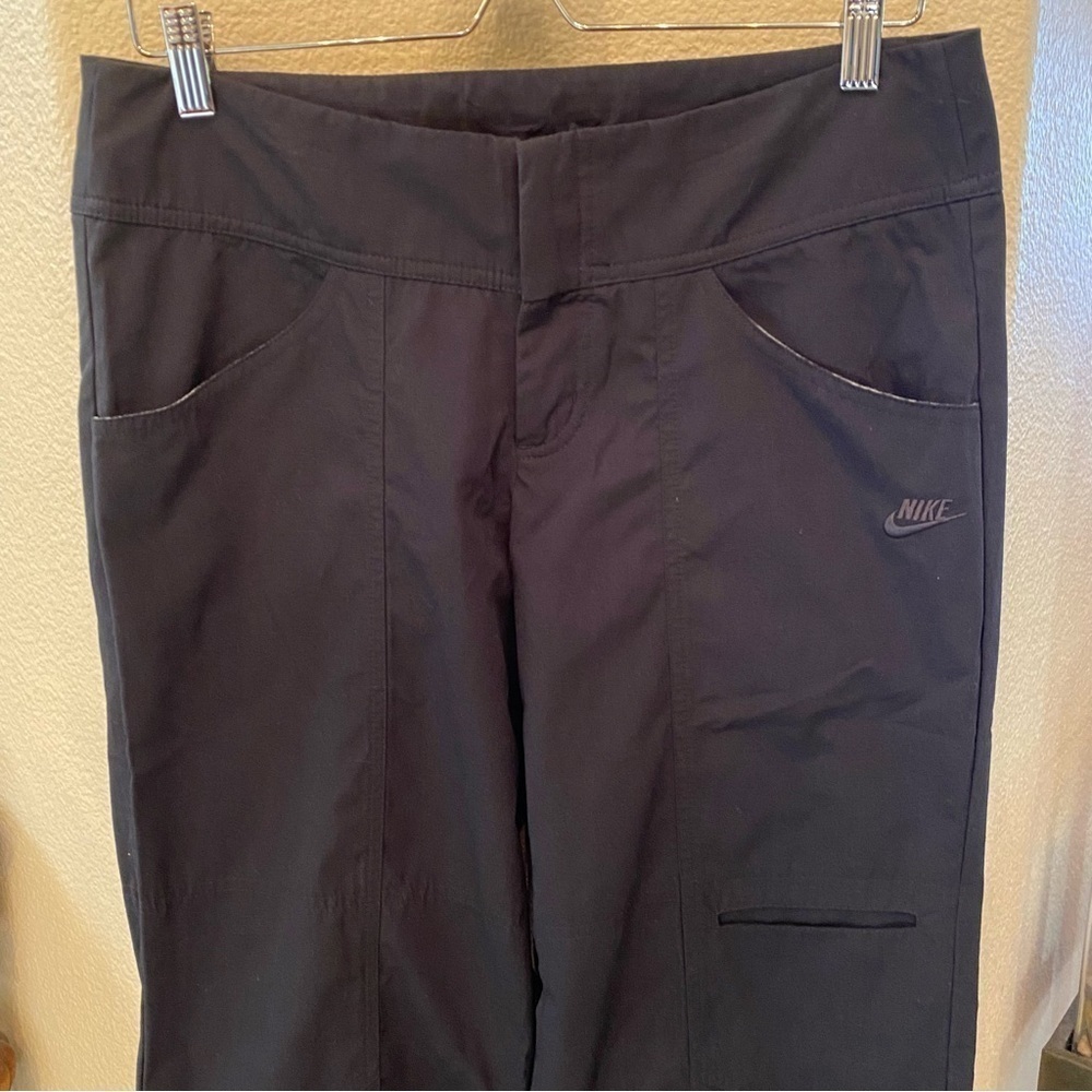 NWT~NIKE Sportswear Women Black Drawstring Hem Pants Size Medium - Picture 2 of 8